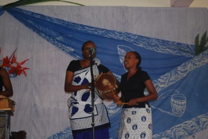 Angela and Anna during a concert performance