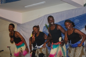Denis dancing with fellow second year students